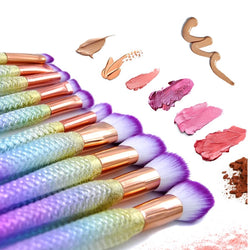 10 piece Mermaid Makeup Brush Set